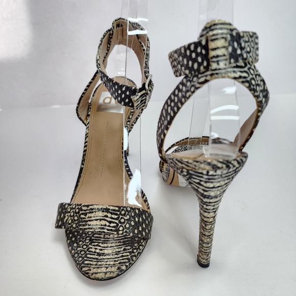 Dolce Vita Snakeskin Embossed Leather Strappy Heel Sandals Size 6 1/2 - Picture 2 of 10